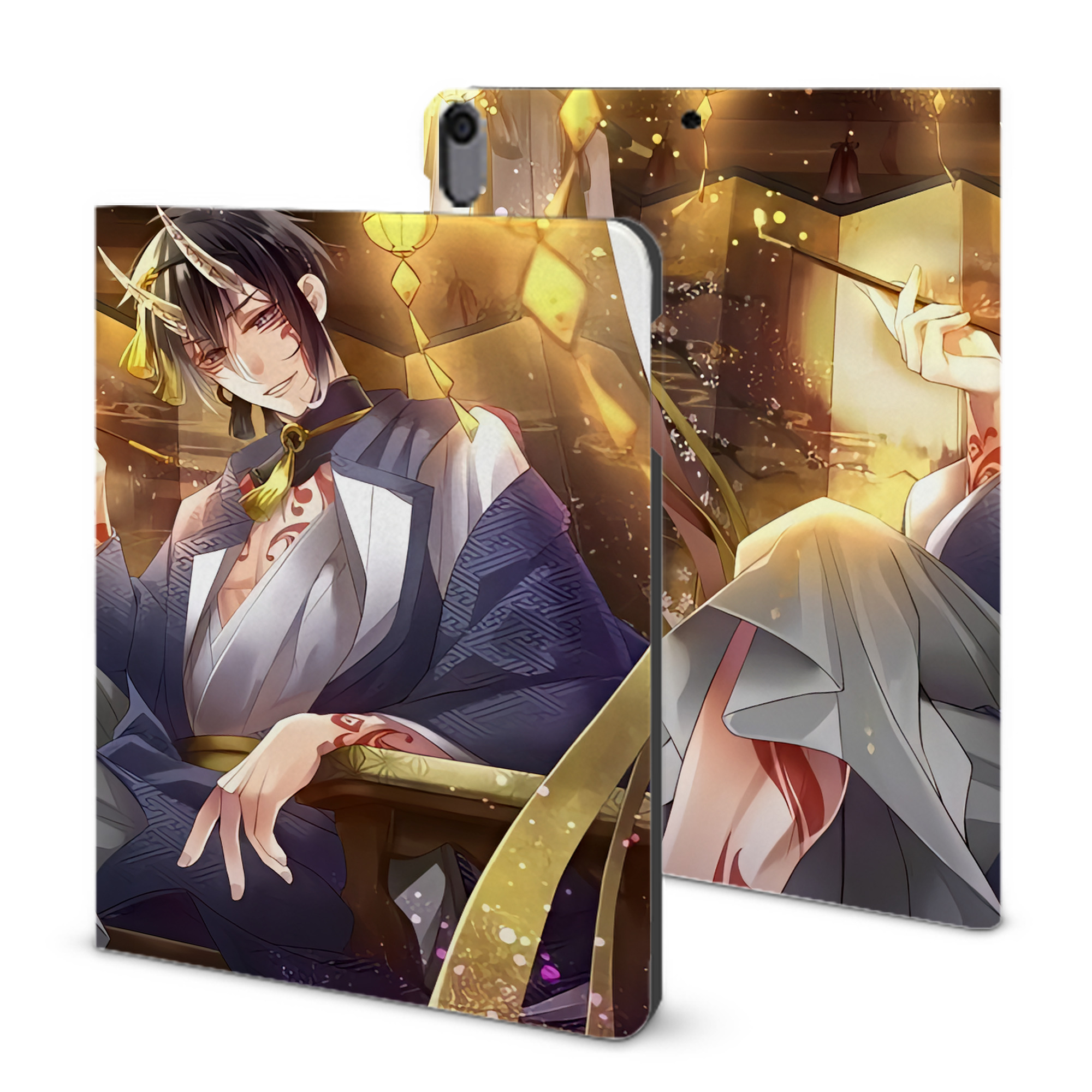 （画像用） 刀剣乱舞 Touken Ranbu IPad ケース ブック型 PUレザー TPU 耐衝撃 軽量 薄型 ペン収納なし 全面保護 IPad 各モデル対応